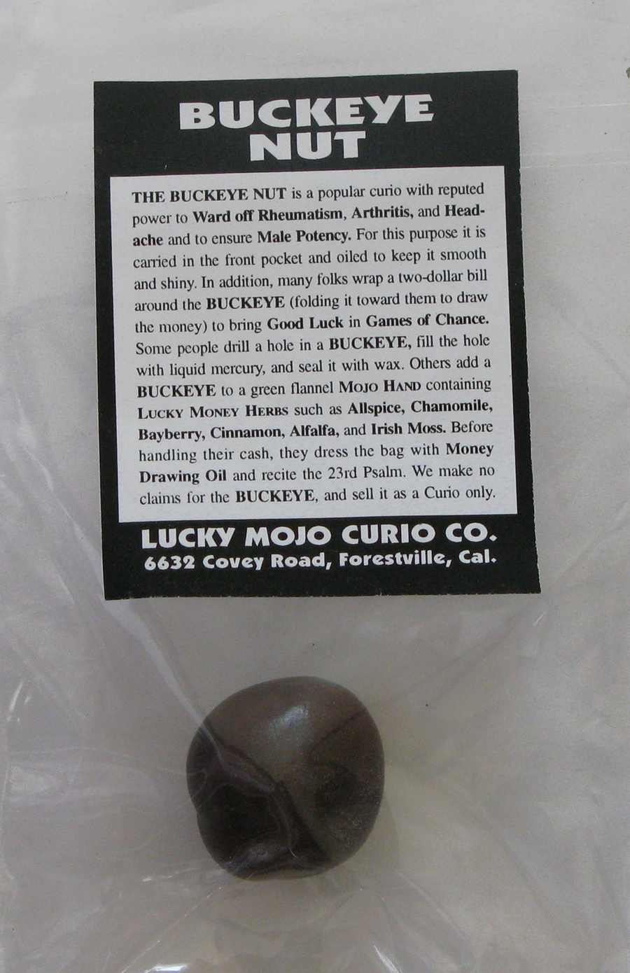 Larger Image of Lucky Mojo BUCKEYE Nut Herb Pack
